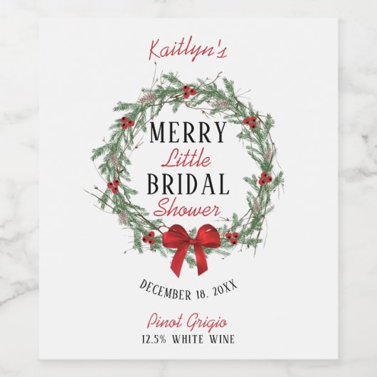 Kerst Bruiloft Feestje Wijn Etiket (Enkel label)