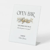 Kerst bruiloft Garland open bar teken Reclamebord Met Voetstuk (Voorkant)
