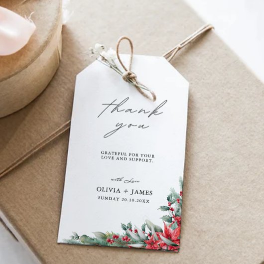 Kerst bruiloft gunst Label Sjabloon, Cadeaulabel