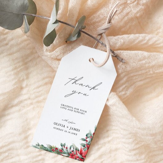 Kerst bruiloft gunst Label Sjabloon, Cadeaulabel