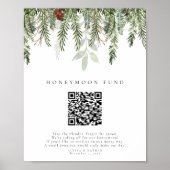 Kerst Bruiloft Huwelijksreis Leuk QR code Teken Poster (Voorkant)