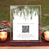 Kerst Bruiloft Huwelijksreis Leuk QR code Teken Poster