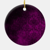 Kerst bruiloft jubileum paarse gouden glitter keramisch ornament (Achterkant)