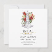 Kerst bruiloft jurk bruids douche uitnodiging (Voorkant)