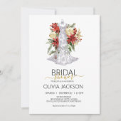 Kerst bruiloft jurk bruids douche uitnodiging (Voorkant)