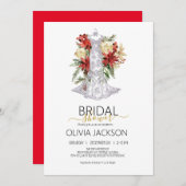 Kerst bruiloft jurk bruids douche uitnodiging (Voorkant / Achterkant)