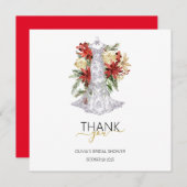 Kerst bruiloft jurk Vrijgezellenfeest dank u Bedankkaart (Voorkant / Achterkant)