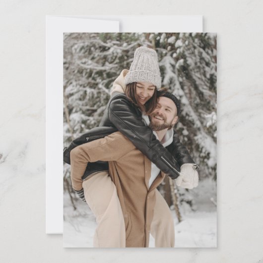 Kerst bruiloft kegels bessen waterverf foto kaart (Achterkant)