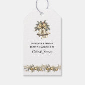 Kerst bruiloft klokken en Holly gunst Cadeaulabel (Voorkant)
