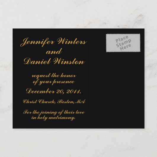 Kerst bruiloft Monogram Save the Date Kaart (Achterkant)