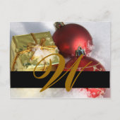 Kerst bruiloft Monogram Save the Date Kaart (Voorkant)