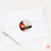 Kerst Bruiloft Monogram Uitnodiging & Favor Seal Ronde Sticker (Envelop)