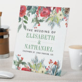 Kerst bruiloft paar namen welkom reclamebord met voetstuk (Insitu)