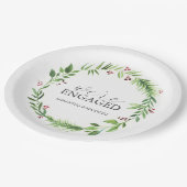 Kerst bruiloft papier Borden Waterverf krans Papieren Bordje (Gekanteld)