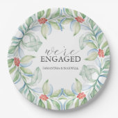 Kerst bruiloft papier Borden Waterverf krans Papieren Bordje (Voorkant)