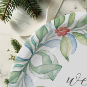 Kerst bruiloft papier Borden Waterverf krans Papieren Bordje