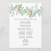 Kerst bruiloft programma's Elegant Winter groen (Achterkant)