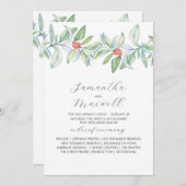 Kerst bruiloft programma's Elegant Winter groen (Voorkant / Achterkant)