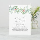 Kerst bruiloft programma's Elegant Winter groen (Staand voorkant)