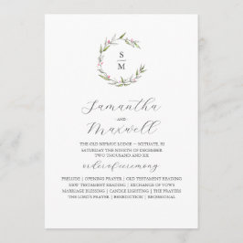 Kerst bruiloft programma's Elegant Winter groen