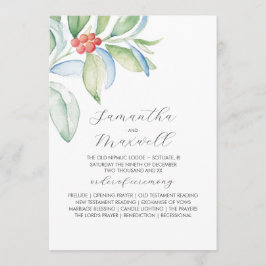 Kerst bruiloft programma's Elegant Winter groen