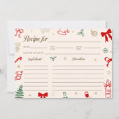 Kerst Bruiloft Recept Kaart (Voorkant)