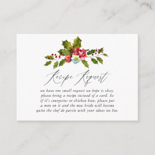 Kerst bruiloft recept verzoek informatiekaartje