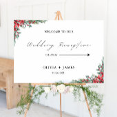 Kerst bruiloft receptie welkomstbord poster