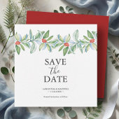 Kerst bruiloft save the date uitnodigingen