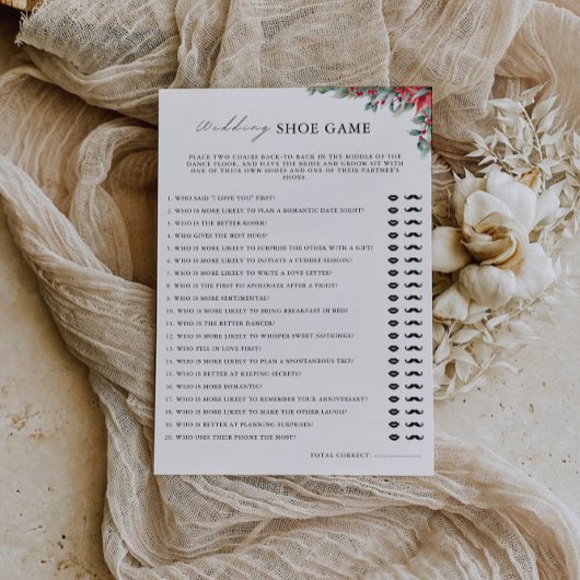 Kerst bruiloft schoen spel Sjabloon, Kaart