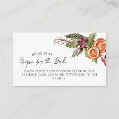 Kerst Bruiloft Shower Recept Verzoek Informatiekaartje (Voorkant)