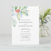 Kerst bruiloft uitnodiging Waterverf groen (Staand voorkant)