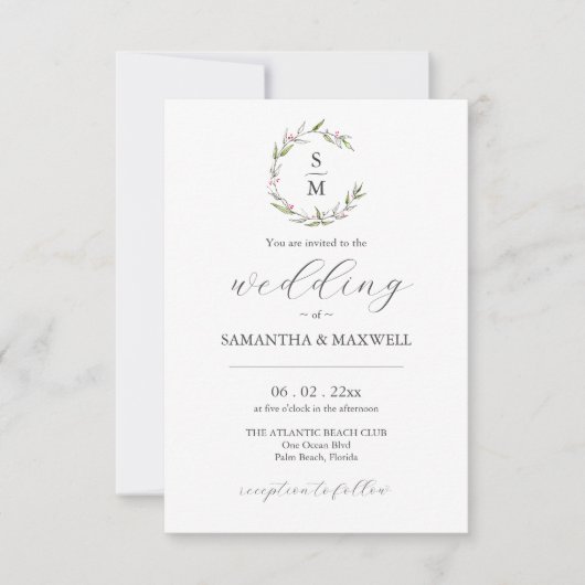 Kerst bruiloft uitnodigingen met QR-code (Voorkant)