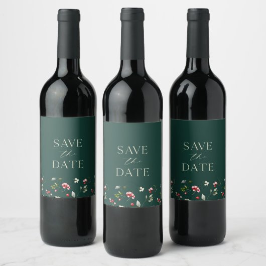 Kerst bruiloft wijn fles label etiket (Flessen)
