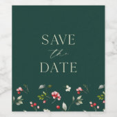 Kerst bruiloft wijn fles label wijn etiket (Enkel label)