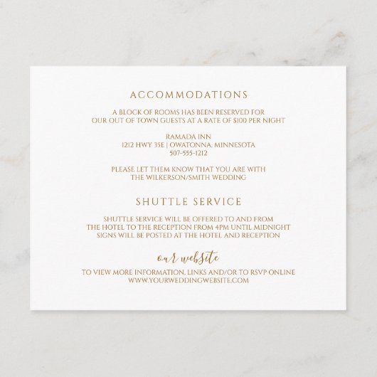 Kerst bruiloft winter elegante moderne details informatiekaartje (Achterkant)