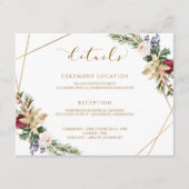 Kerst bruiloft winter elegante moderne details informatiekaartje (Voorkant)