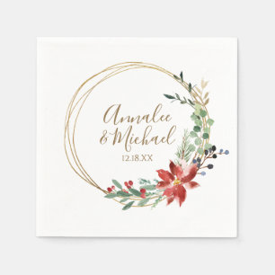 Kerst bruiloft winter moderne krans rood servet