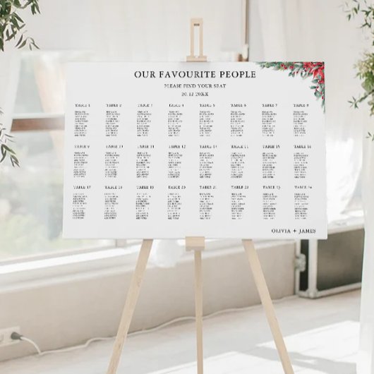 Kerst bruiloft Zitting Grafiek Sjabloon Poster