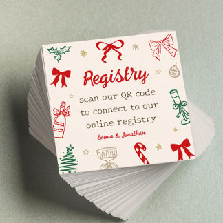 Kerst Bruiloftcadeau Shower Toon Registratie Qr Co Informatiekaartje