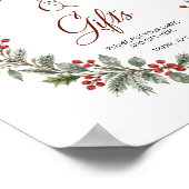 Kerst Bruilofts Bruiloftkaarten & Cadeaus Poster (Hoek)