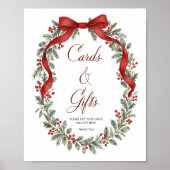Kerst Bruilofts Bruiloftkaarten & Cadeaus Poster (Voorkant)