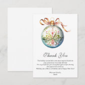 Kerst Bruiloftsfeestje Bedankkaart (Voorkant / Achterkant)