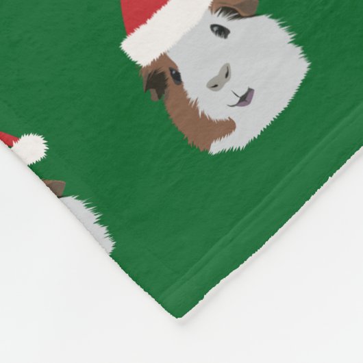 Kerst bruin en wit cavia fleece deken (Hoek)