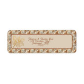 Kerst Bruine Achtergrond Met Gouden Holly Leaf Etiket (Voorkant)