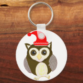 Kerst Bruine Uil met Sinterklaas Sleutelhanger (Achterkant)