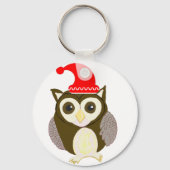 Kerst Bruine Uil met Sinterklaas Sleutelhanger (Achterkant)