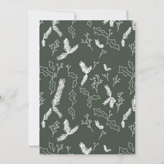 Kerst Brunch Dennen Bes Krans Groen Kaart (Achterkant)