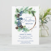 Kerst brunch dennenkrans sjabloon kaart (Staand voorkant)