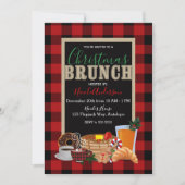 Kerst Brunch Rustiek Rood Zwart Buffalo Plaid Kaart (Voorkant)